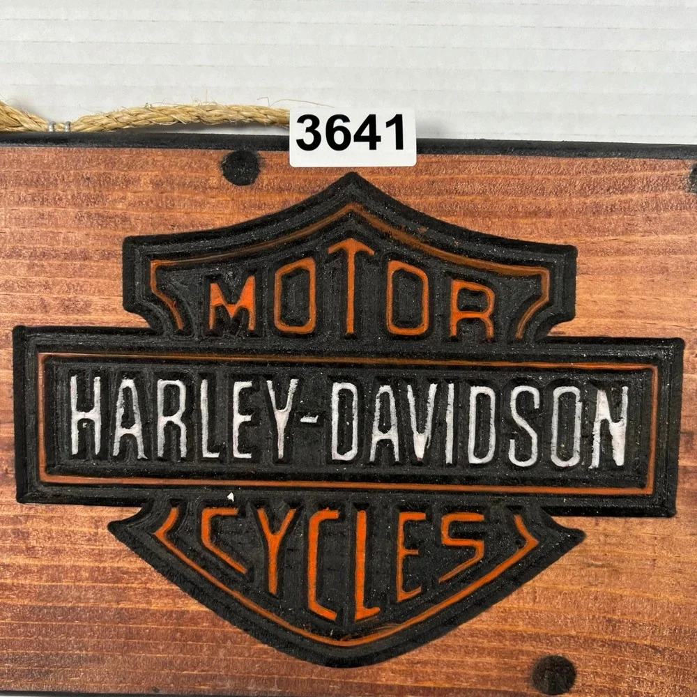 Harley-Davidson Wood Wall Sign Live to Ride Ride to Live Bar‎ & Shield Plaque